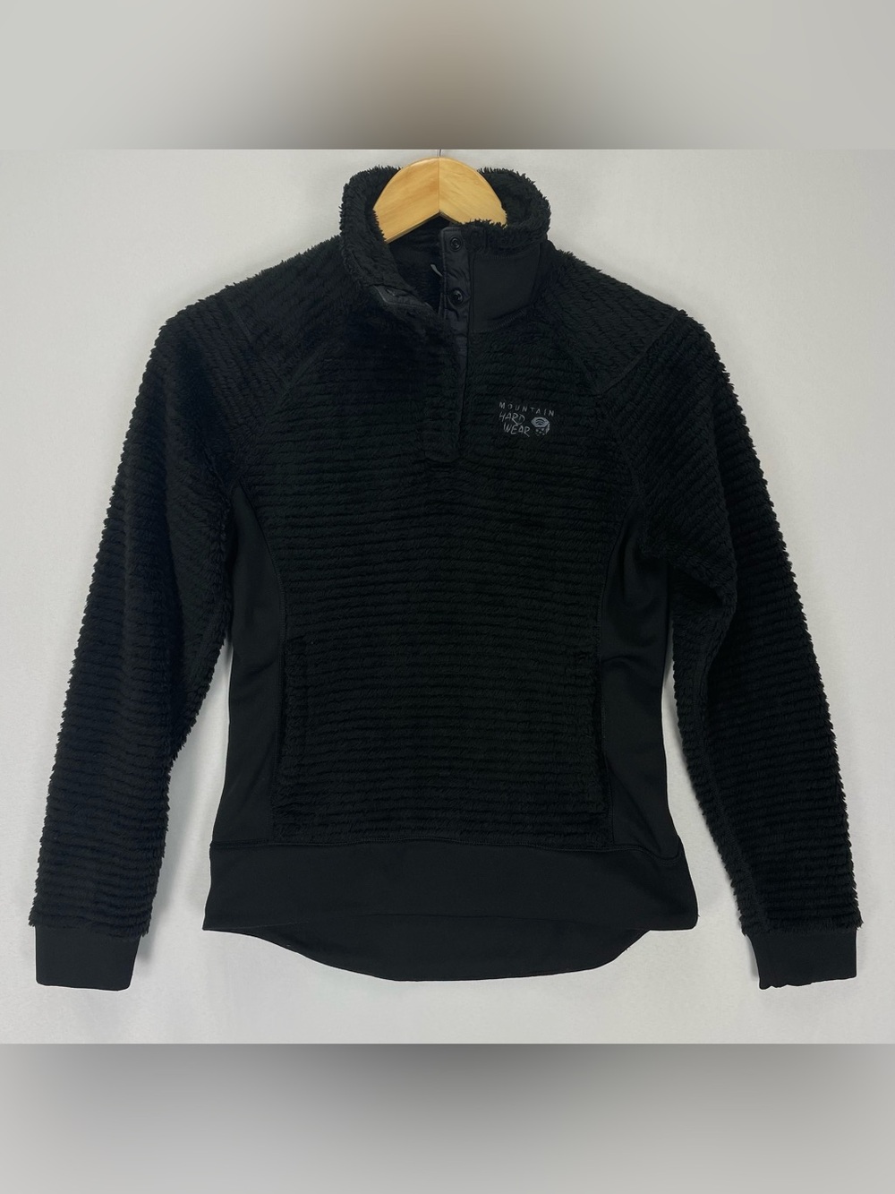 Mountain Hardwear Women’s Monkey Fleece Pullover XS Black Snap Outdoor Polartec